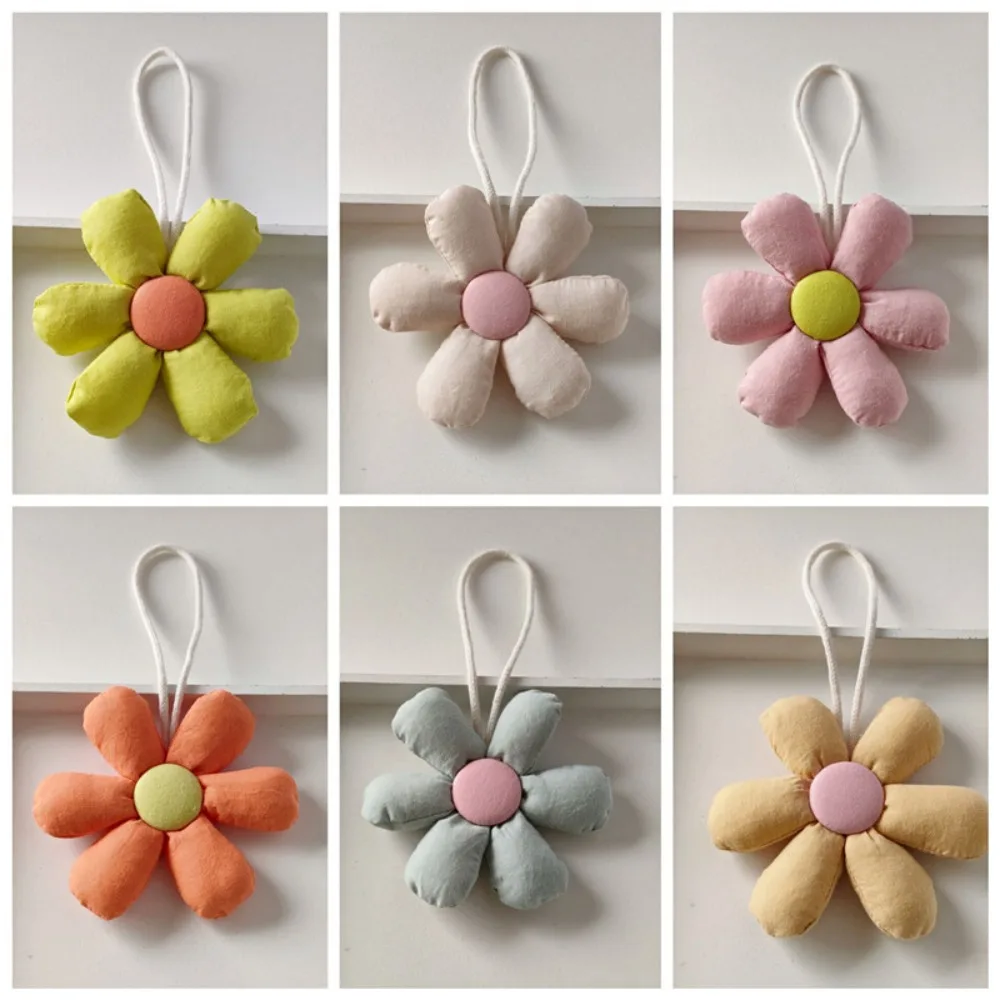 Cute Stuffed Floral Lanyard Flower Bag Pendant Candy Color Cloth Handbags Pendant Floral Shape Keyrings Bag Match Accessories
