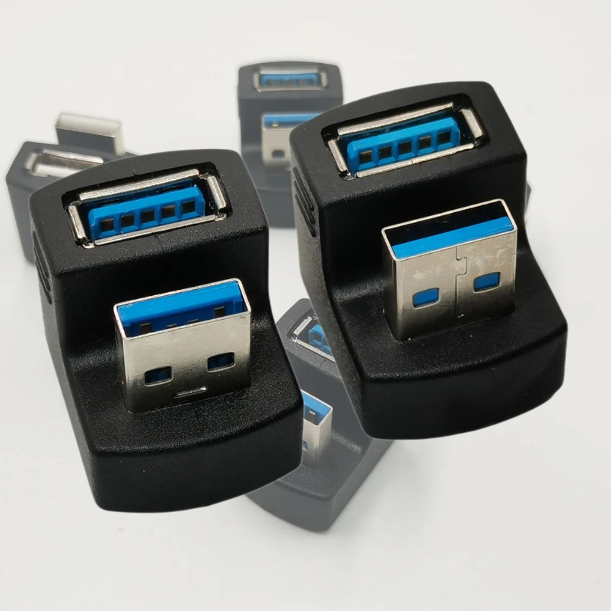 UP and Down 360 Degree U-Type USB 3.0 USB2.0 Male to Female Adapter Expansion Connector for LTE Adapter to Power Bank