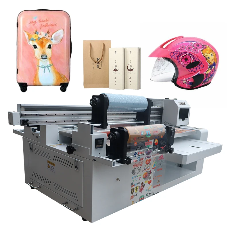 60*90cm Roll Flatbed Printer Newest Multi-functional UV Flatbed Laminator With XP600/TX800/I1600/I3200 Heads