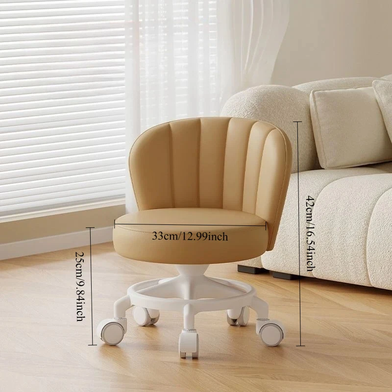 Anti-rollover Cardan Wheel Stool Pulley Low Stool Movable Back Chair Home  Artifact Round Bench Pulley Portable Stool