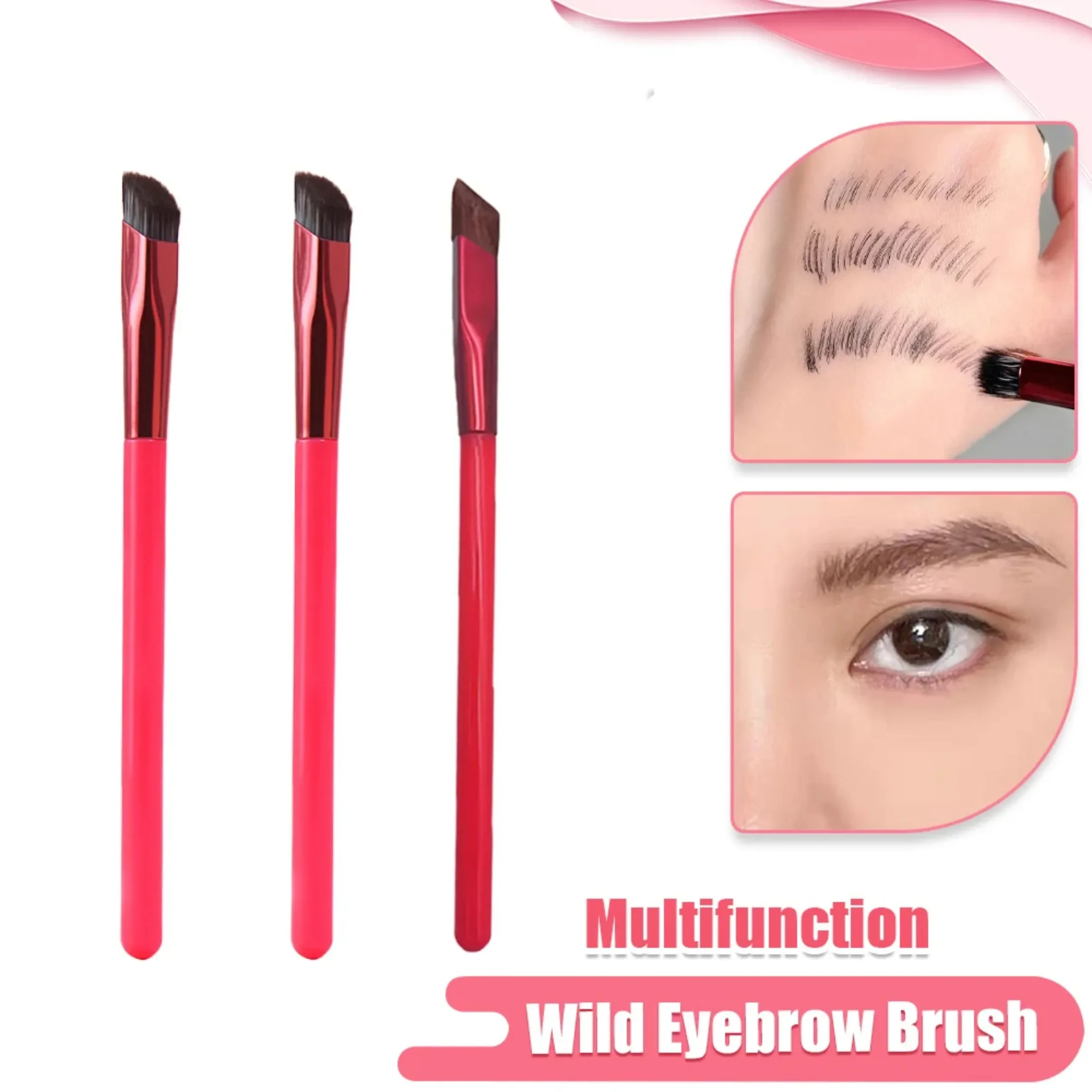 Wild Eyebrow Brush Multifunction Simulated Eyebrow Hair Makeup Brush Square Stereoscopic Painting Hairline Eyebrow Artifact