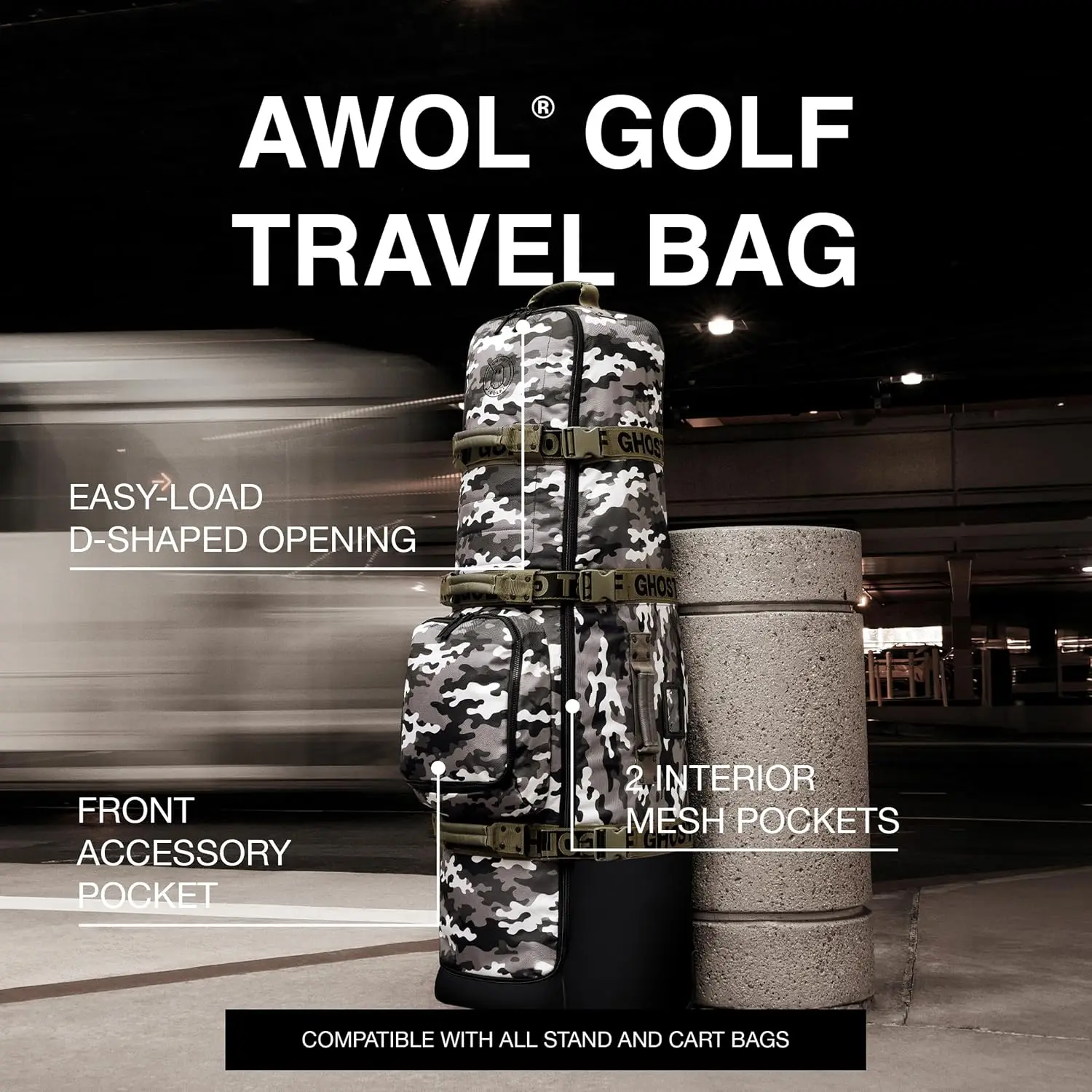 Golf Travel Bag with Wheels and Lockable Zippers for Airline Travel