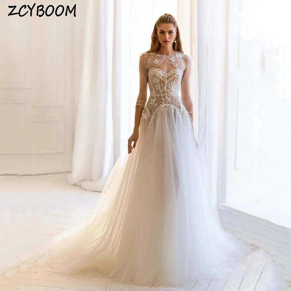 Customized White Strapless Beaded Flowers Detachable Shawl Evening Dress 2023 A-Line Floor Length Sweep Train Bridesmaid Dresses