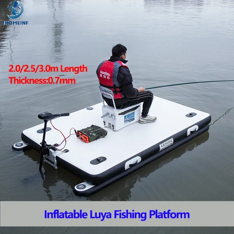 

0.7MM Fishing Float Boat Set 2.5~3.0m Inflatable Luya Fishing Platform Fold Water Floating Rowing with Electric Motor Outboards