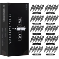 DMTATTOO 50 Uds agujas de tatuaje mixtas 0,3/0,35mm cartuchos de maquillaje de seguridad desechables profesionales suministros de tatuaje RL/RS/RM/M1