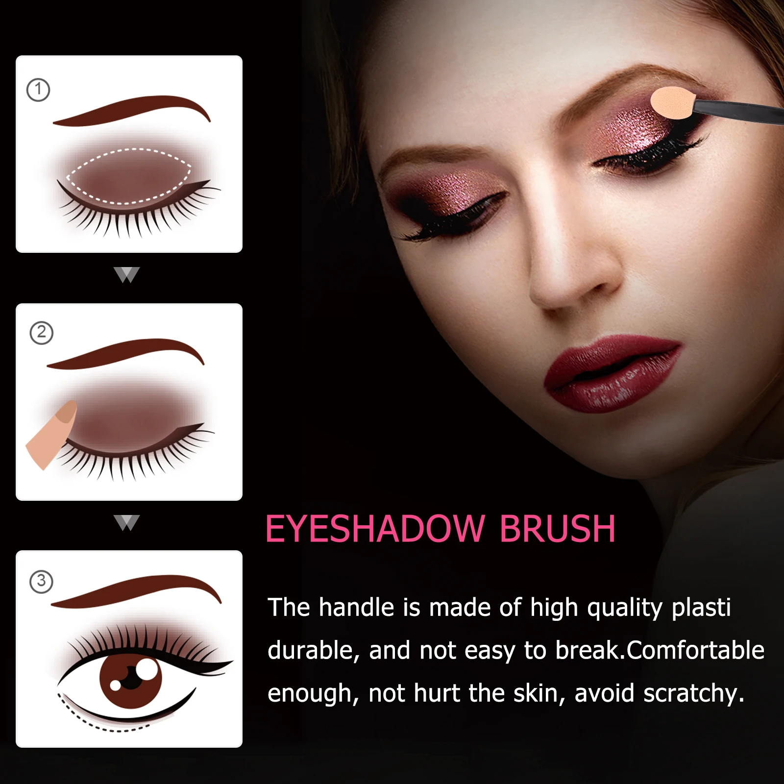 Brosse à fard à paupières jetable, applicateurs d'éponge Double face, outils sanitaires légers pour voyage, maison, Salon, 100 pièces