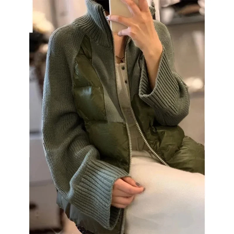 Korean Loose Women Splicing Cotton Coat 2024 Winter New Women Warm Thicken Bread Jacket Long-Sleeved Women Parkas Winter Outwear