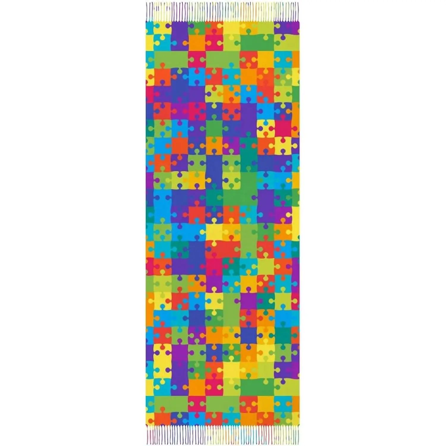 

Tassel Wraps Warm Soft Winter Lightweight Cashmere Long Scarf for Women Gifts Daily Travel Office Colorful Puzzle Print