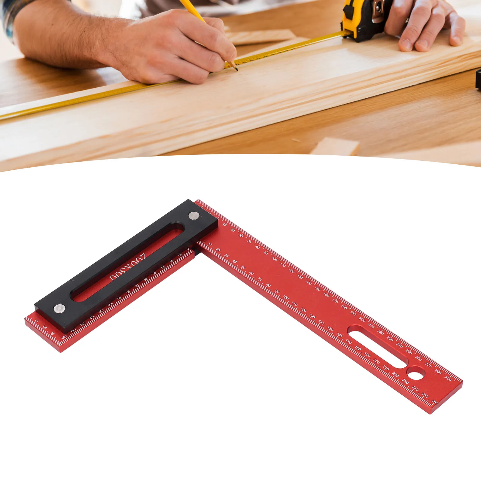 النجارة مربع 300x200 مللي متر L شكل سبائك الألومنيوم تأطير مربع مع توقف السياج الزاوية اليمنى مربع نجار مربع #1