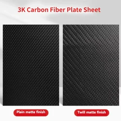 1/2pcs 3K Plain Matte/Twill Matte Carbon Plate Panel Sheets High Composite Hardness Material Anti-UV Carbon Fiber Board