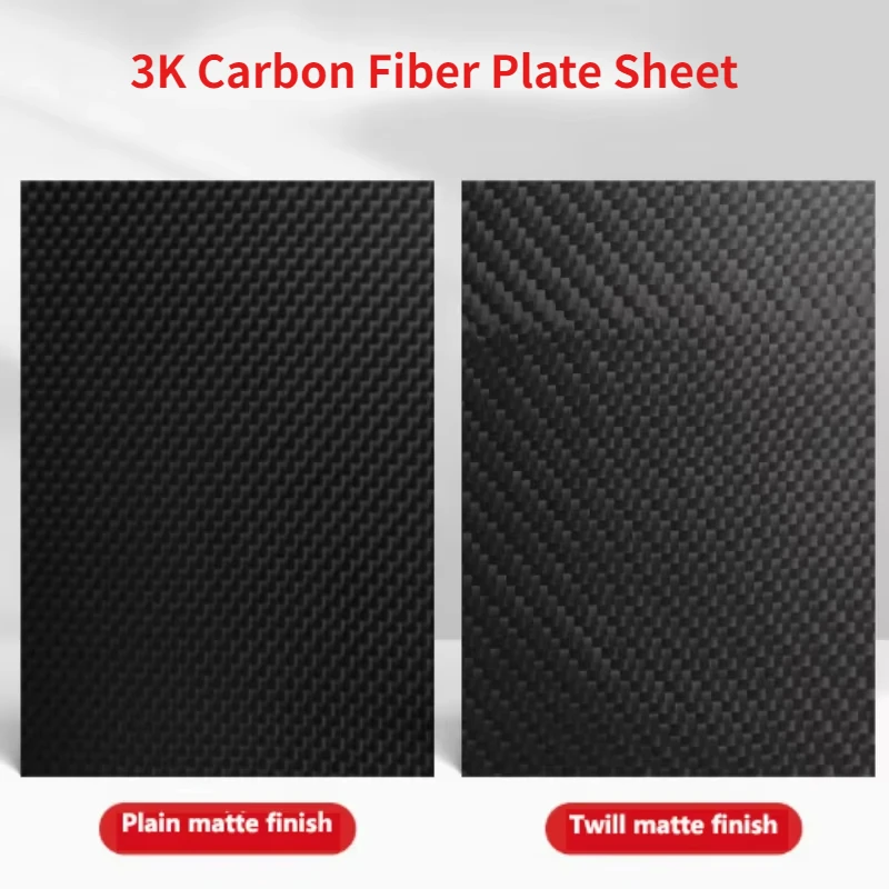 1/2pcs 3K Plain Matte/Twill Matte Carbon Plate Panel Sheets High Composite Hardness Material Anti-UV Carbon Fiber Board