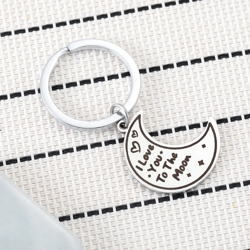 Cosmic Planet Moon Keychain Stainless Steel Men's and Women's Fashionable Charm Star Car Keychain Couple Anniversary Jewelry Gif