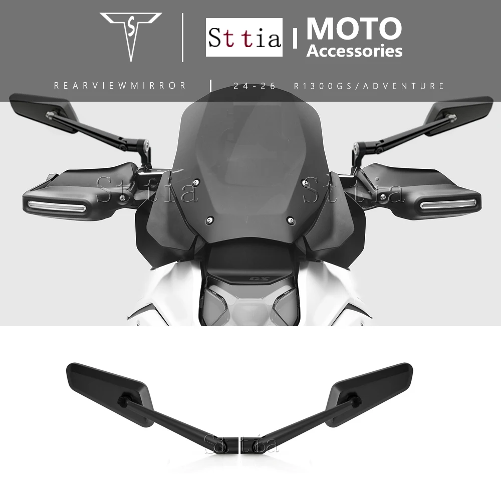 

For BMW R1300GS ADV R1300GS Adventure 2024-2026 New Motorcycle Rearview Adjustable Stealth Mirrors End Side Rear View Mirrors