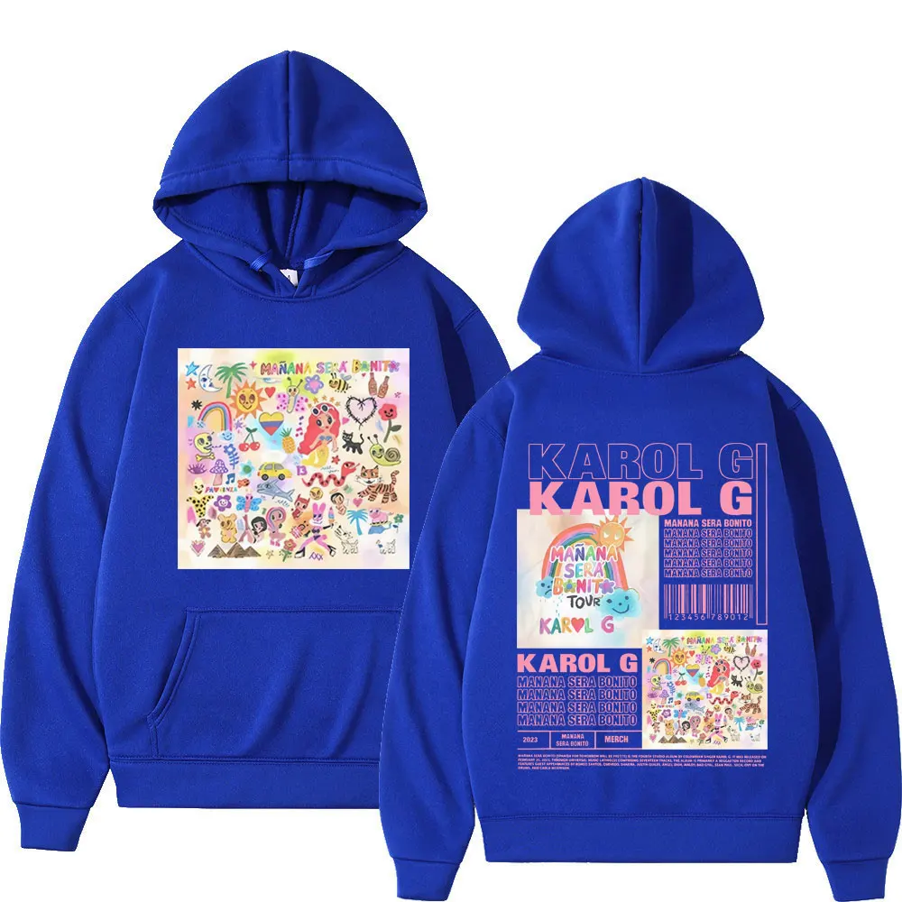 Sänger Karol G Musik album Grafik Hoodies Unisex hochwertige Mode Kapuzen pullover Herbst Winter Trend Hip Hop Pullover