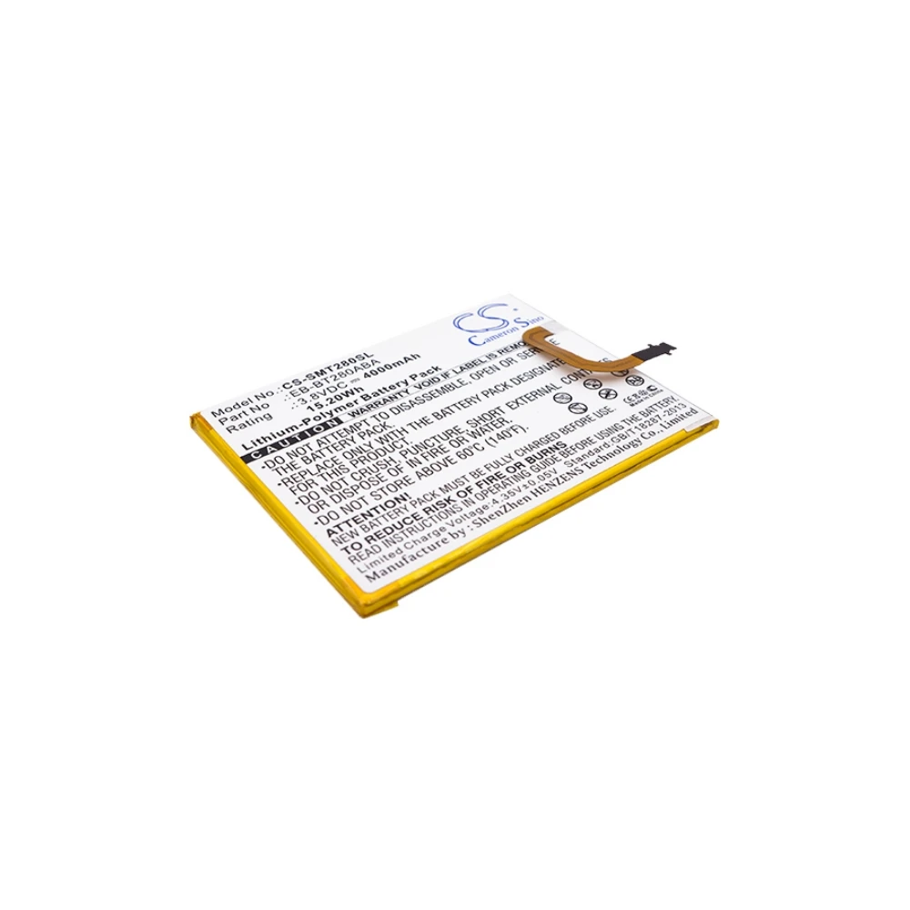 

Li-Polymer Tablet Battery for Samsung, 3.8V, 4000mAh , Compatible Models: Galaxy Tab A 7.0 2016 4G LTE, SM-T280, SM-T285