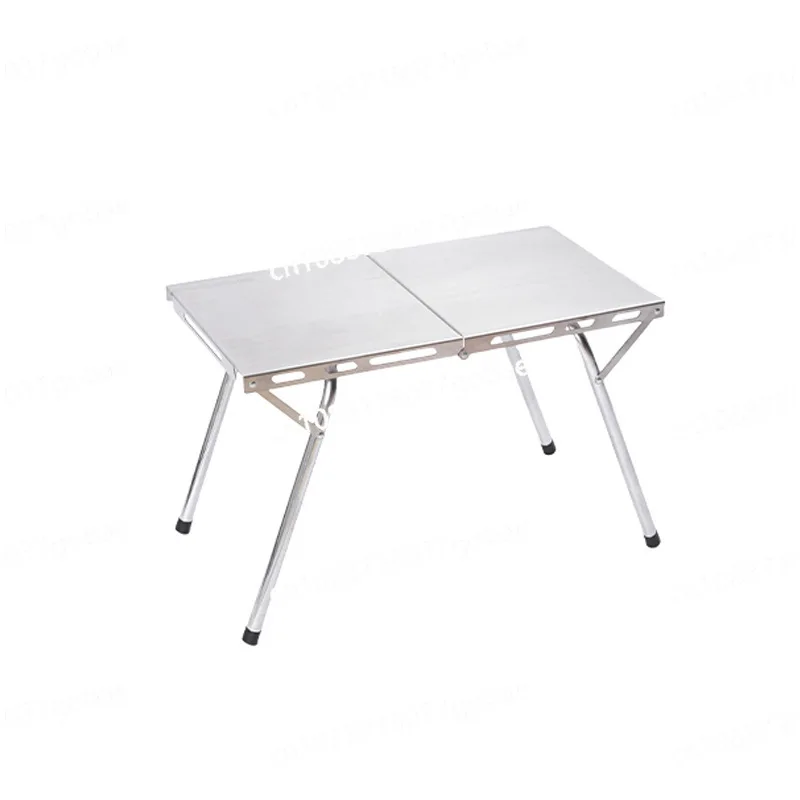 

Outdoor portable lightweight folding camping table camping barbecue stainless steel table