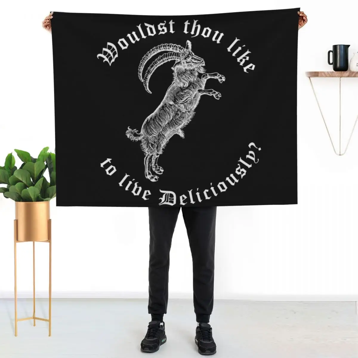 White Phillip: Wouldst Thou Like To Live Deliciously? Throw Blanket bed plaid Heavy Camping Blankets For Sofas Blankets