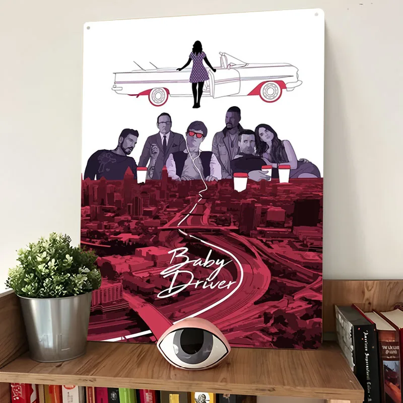 ملصق معدني لفيلم سائق الطفل ديكور الغرفة في عناصر ديكور المنزل علامات قصدير معدنية قابلة للتخصيص لتزيين جدران الفن كهف رجل