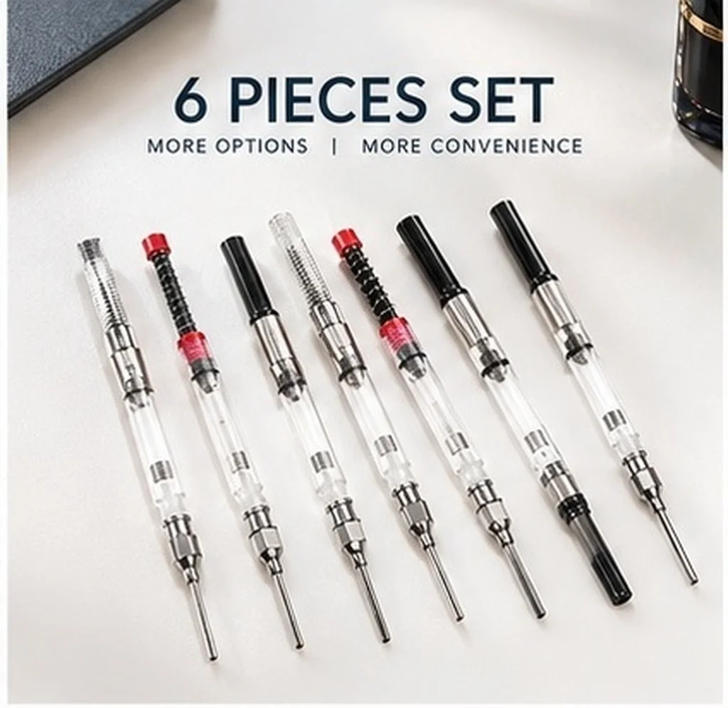 6Pcs Ink Absorption for Fountain Pen Exquisite Craftsmanship Spring Filler Works with Standard Converters Ink Syringe Device