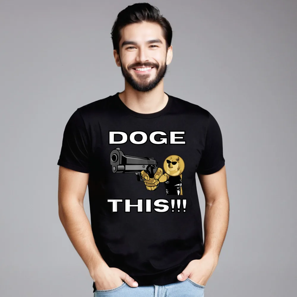 Cute Mens T Shirt Doge This Funny Cool Shades Family Tees 100% Cotton Short Sleeve Slogan Tee Shirts O Neck