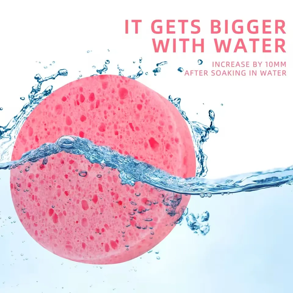 Spugna compressa esfoliante e detergente viso rotonda da 50/100 pezzi, adatta per uso domestico o in viaggio