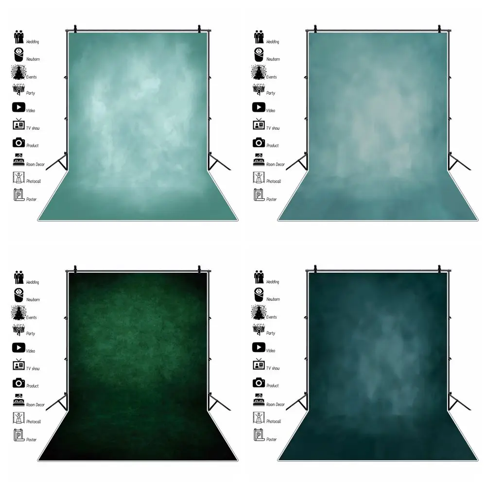 

Abstract Gradient Green Photography Backdrop Solid Color Newborn Baby Adults Birthday Wedding Art Portrait Photocall Background