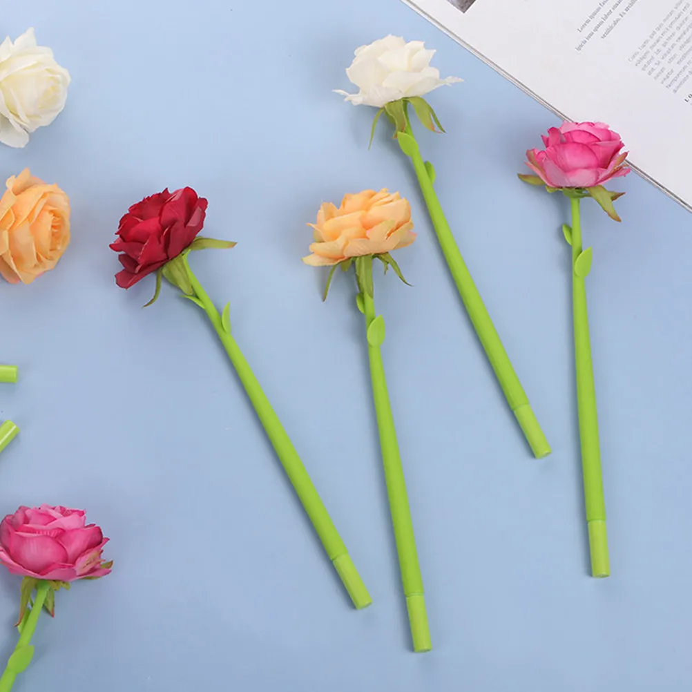 

4Pcs Rose Gel Pens Decorative Writing Pens Novelty Flower Smooth Ink Pen for School Office Novelty Pen Office Desk Decor