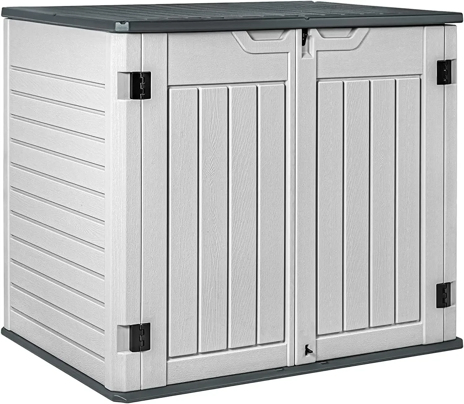 

Outdoor Horizontal Resin Storage Sheds 34 Cu. Ft. Weather Resistant Resin Tool Shed, Extra Large Capacity Weather Resistant Box