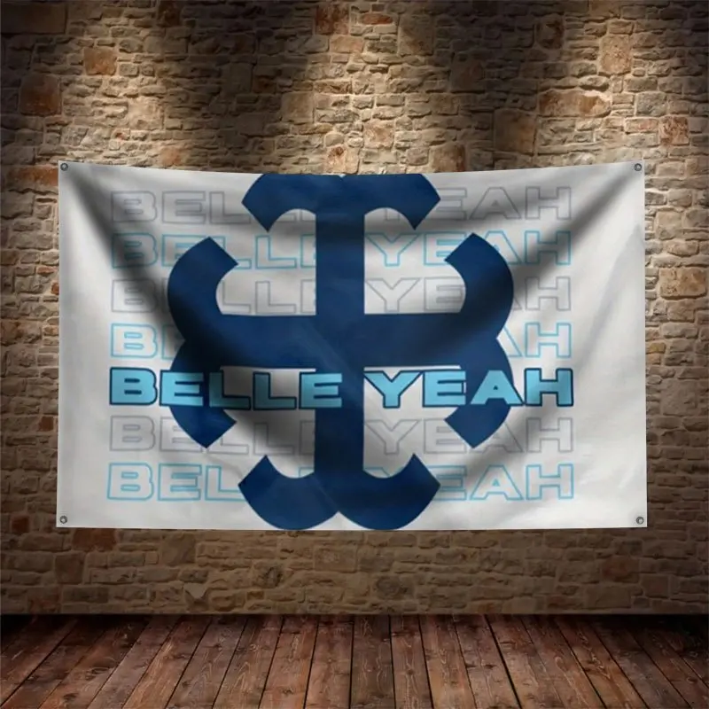 Large Belle Yeah Festival Tapestry Wall Banner Flag Decor With Four Rings Sports Celebration Party Backdrop Gift Decoration
