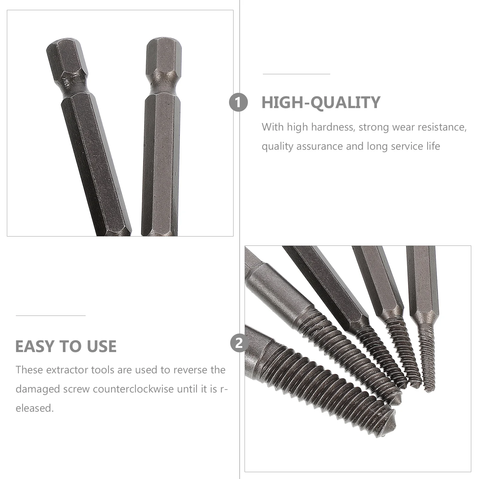 

5Pcs Screw Extractor Remover for Damaged Broken Stripped Screws High Hardness Wear Resistant Portable Tool Set
