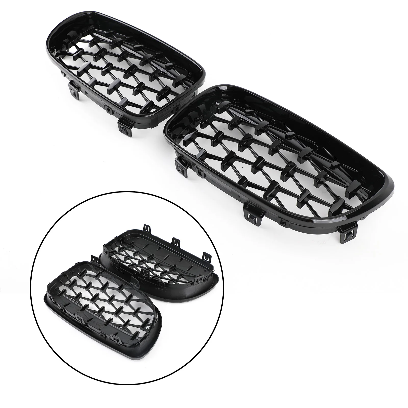 Areyourshop 51137166439 Meteor Black Front Grille For BMW 1 Series E81 E87 E82 E88 128i 135i 2008 2009 2000 2011 2012