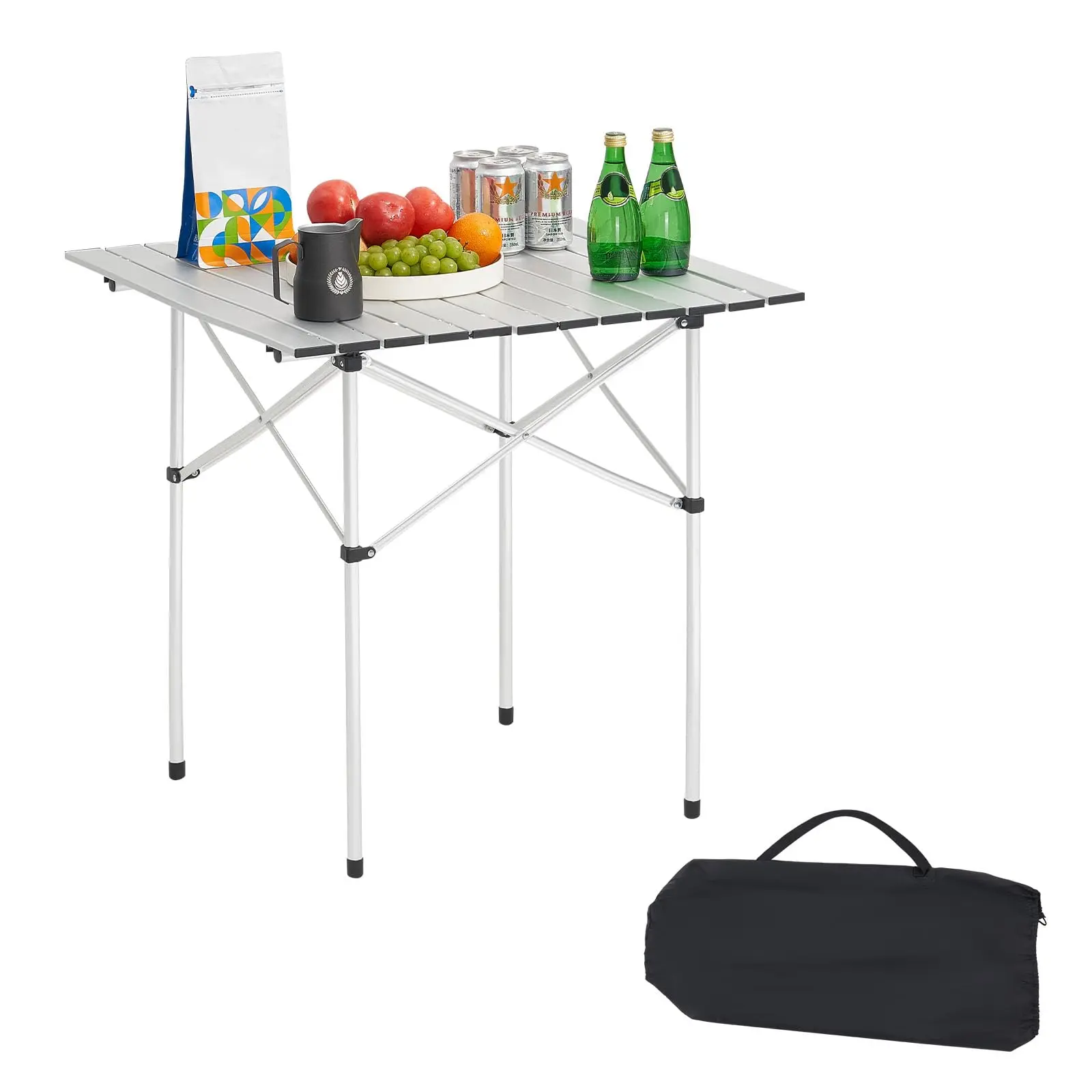 

Portable Folding Camping Table Aluminum Lightweight Outdoor Picnic BBQ Travel Side Table 28 Inch