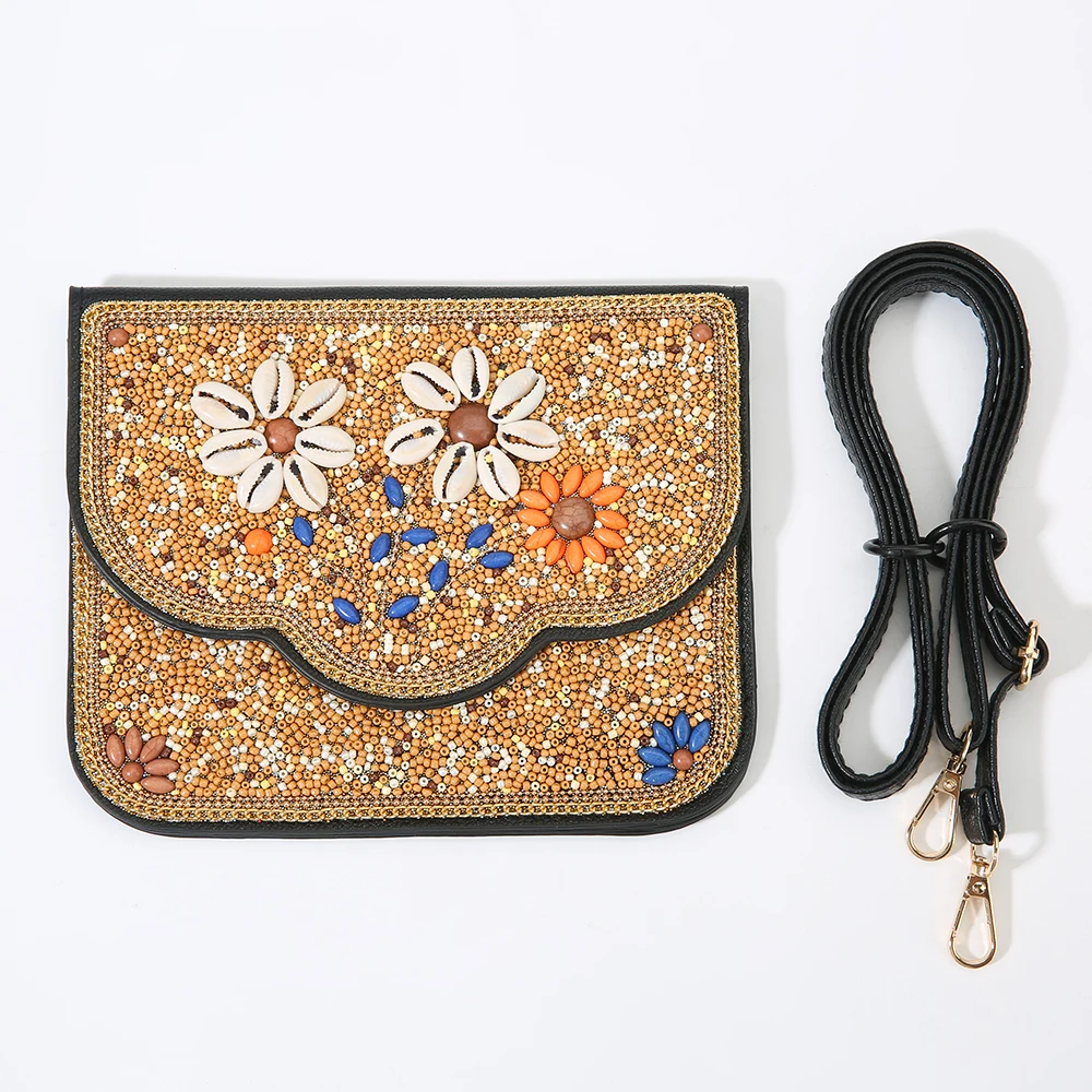 2026 جديد اليدوية مطرز حقيبة الهاتف المرأة الحيوان والزهور نمط العرقية Crossbody الحقيبة الجلدية بوهو ريترو المحمول المحفظة