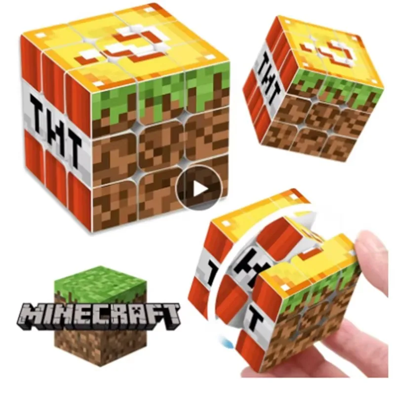 НОВИНКА: Кубик Рубика Minecraft 2026, головоломка с TNT, фигурка для игры на газоне, игрушка для интеллектуального развития, подарок.