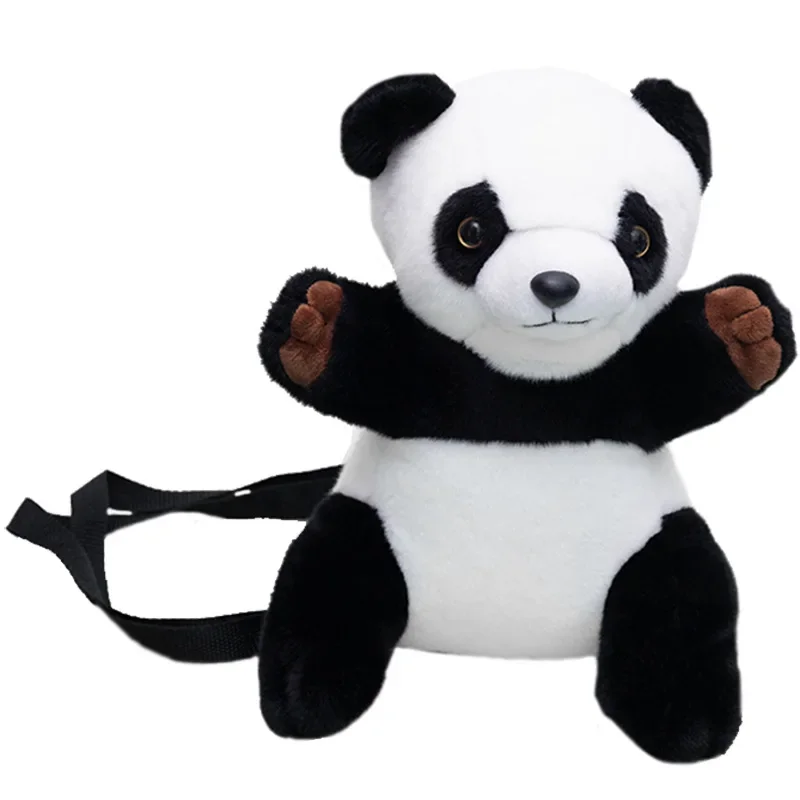 Lindo juguete de peluche Panda mochila 3D Panda muñeca cuerpo cruzado mochila de felpa bolsa para teléfono móvil