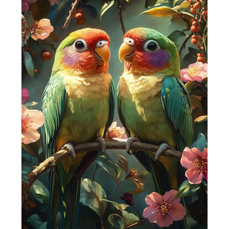 RUOPOTY Green Parrot Diamond Painting Kits Diy Crafts Art Supplies Animal Full Round Interior Art Supplies Artwork