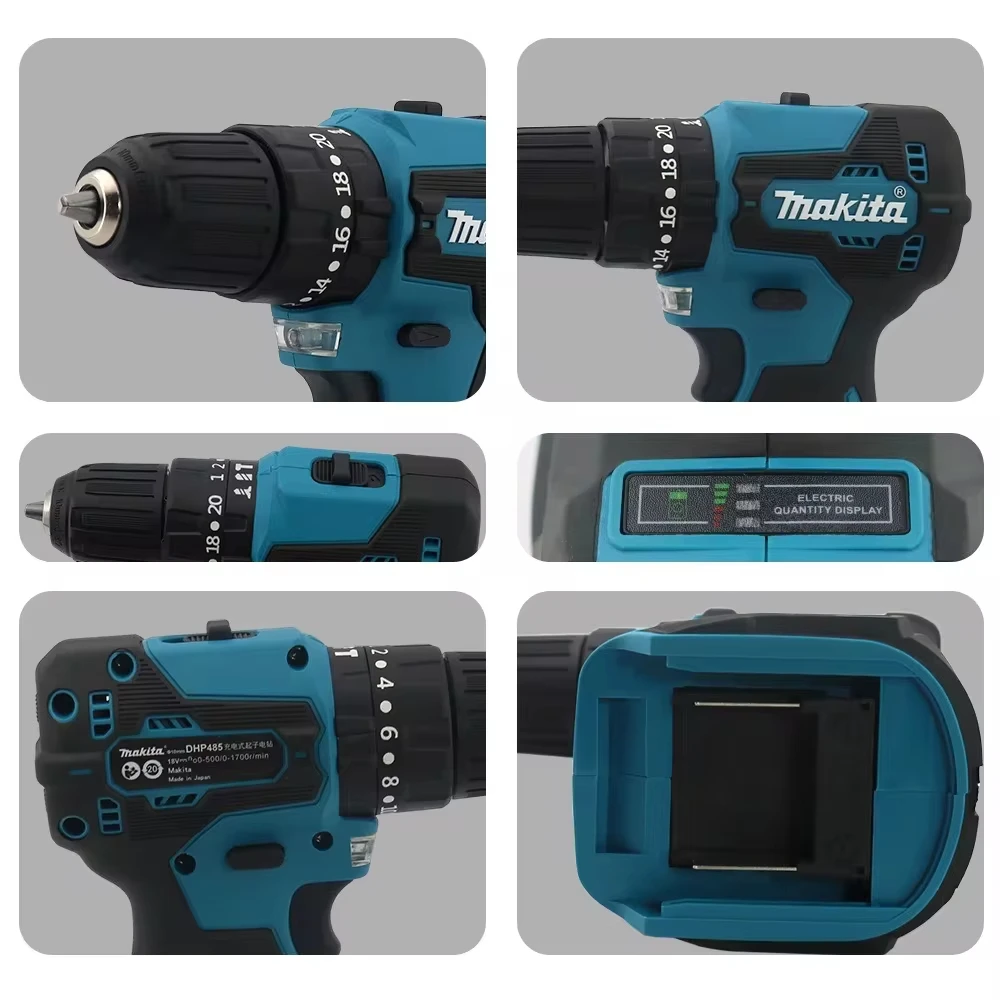 Makita DHP485 10mm wkrętak udarowy 18v akumulatorowa wiertarka elektryczna klucz bezszczotkowy akumulatorowa wkrętarka elektryczna elektronarzędzia