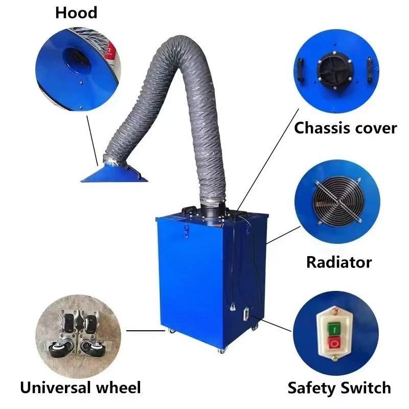 High Quality Mobile Dry Tobacco Purifier New Portable Welding Fume Extractor and Smoke Purifier
