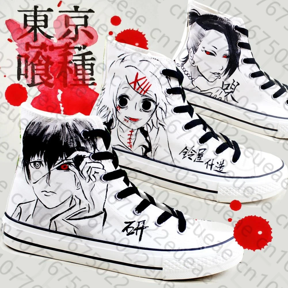 Zapatos de lona de alta ayuda para estudiantes, zapatillas de Anime, informales, cómodas, para la universidad, Tokyo Ghoul, cosplay, moda para hombres y mujeres