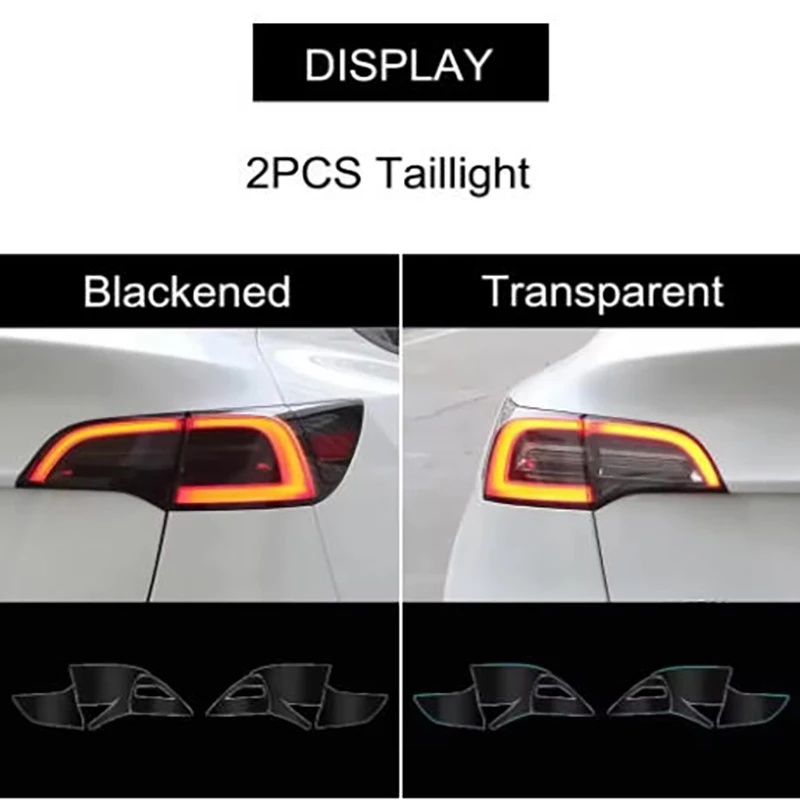 For Tesla Model Y 2017–2023 TPU Protective Films for Blackened Headlights Front Fog Lights and Rear Fog Lights Color-Changi view 3