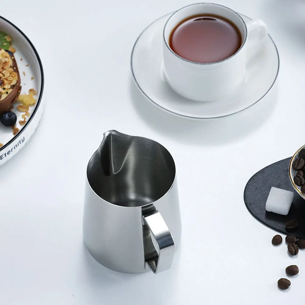 

Stainless Milk Frothing Pitcher 400ML Cappuccino Cup Ergonomic Handle Easy Clean Latte Art Kitchen Accessories