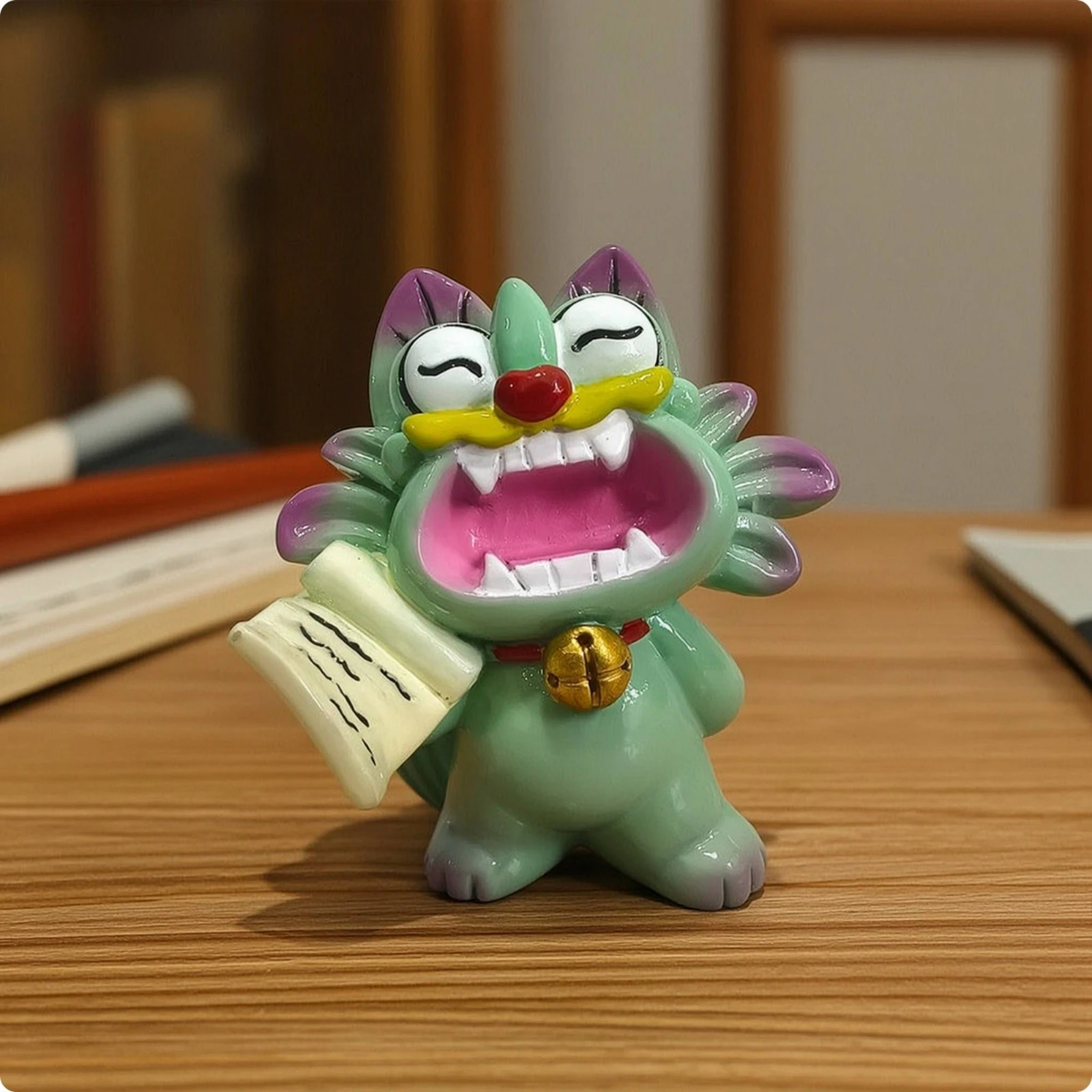 Fortune Cat Figurine Decorative Fortune Cat Figurine Small Mini for Collectors, Desk, Shelf