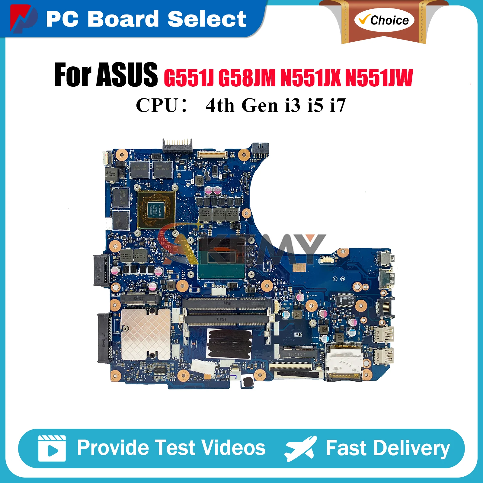

N551JM Материнская плата для ноутбука ASUS ROG N551JX G58JM G551J N551JB N551JW N551JK N551J N551JM N551JQ Материнская плата с процессором i3 i5 i7