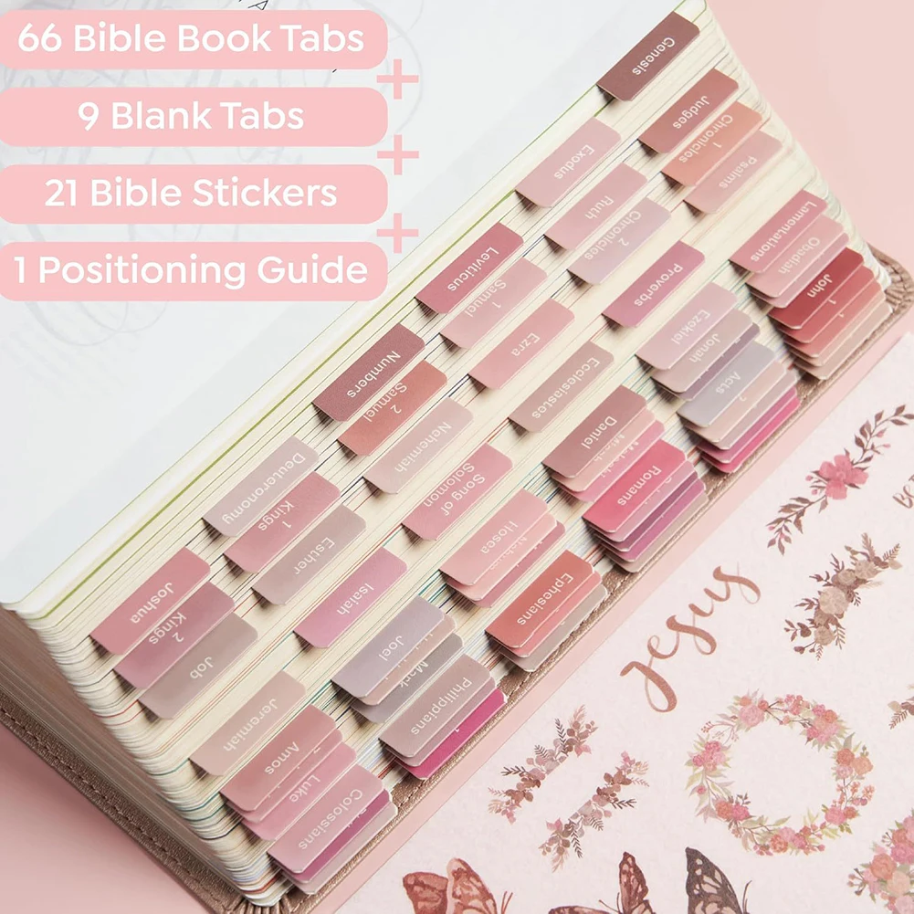 75Pcs Laminated Bible Tabs Bible Index Tabs Tear-resistant Bible Index Book Tabs Easy To Read Bible Study Journaling Supplies