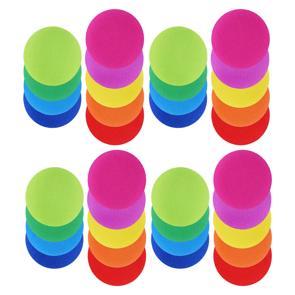 

40 шт. круглых маркеров для пола 100 мм, яркие, многоразовые, нескользящие, для организации класса, спорта, развития скорости и ловкости