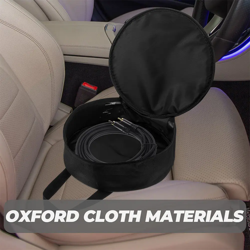 

Thickened Portable Car Tool Storage Bag Round Cable Organizer Bag for Charging Cables and Small Tools Cable Storage Case
