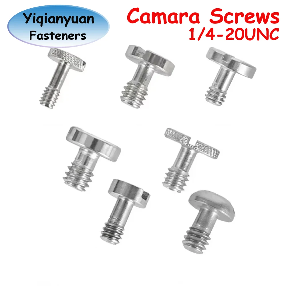 5Pcs Quick Release Camera Screw 1/4-20 UNC DSLR Plate Fix Screw Compatible with Tripod Ballhead Mount Photography Accessor