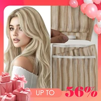 [NUEVO] Extensiones de cabello Genius invisibles de una pieza, 50G, brillo completo, cinta en cabello humano Real, trama de piel Remy, extremos gruesos para mujeres