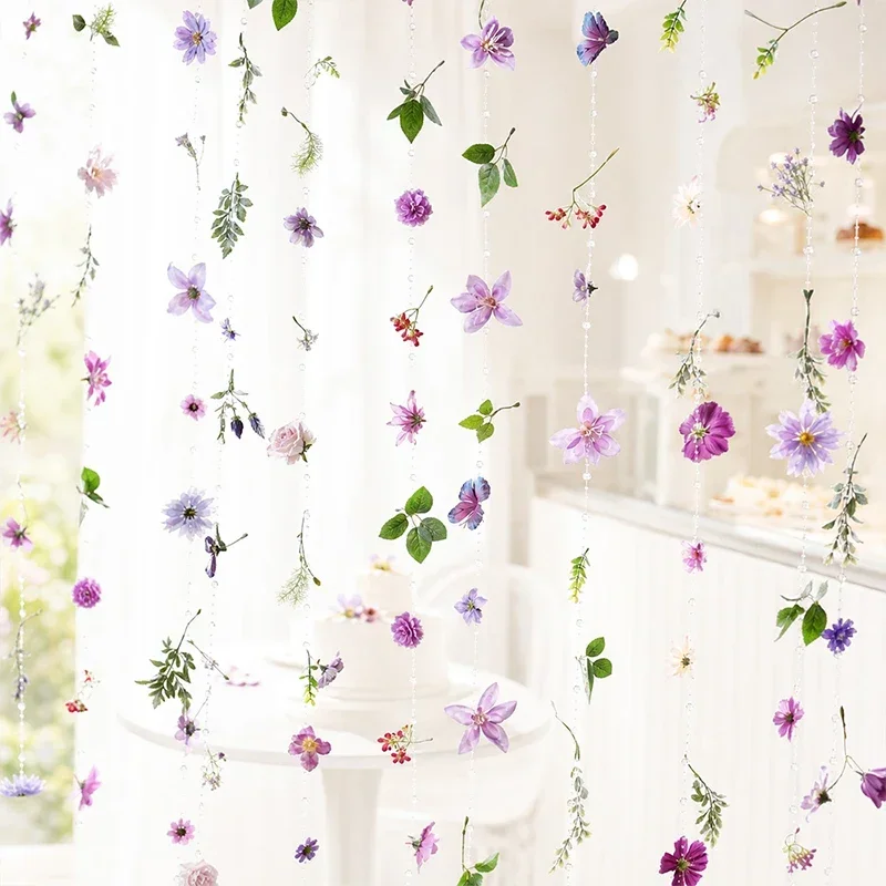 1/2 Stück 180CM Künstliche Seiden-Hängeblumenranke, Gefälschte Blumengirlande, Hochzeitsdekoration, Hintergrund-Dekoration für Zuhause und Wand – Detail 5
