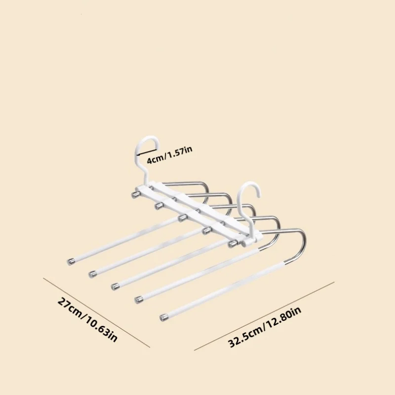 2Pcs/Pair Multifunctional Multi-Layer Pants Hangers Home Magic Non-Marking Pants Clips Wardrobe Storage Organizer Pants Hanger